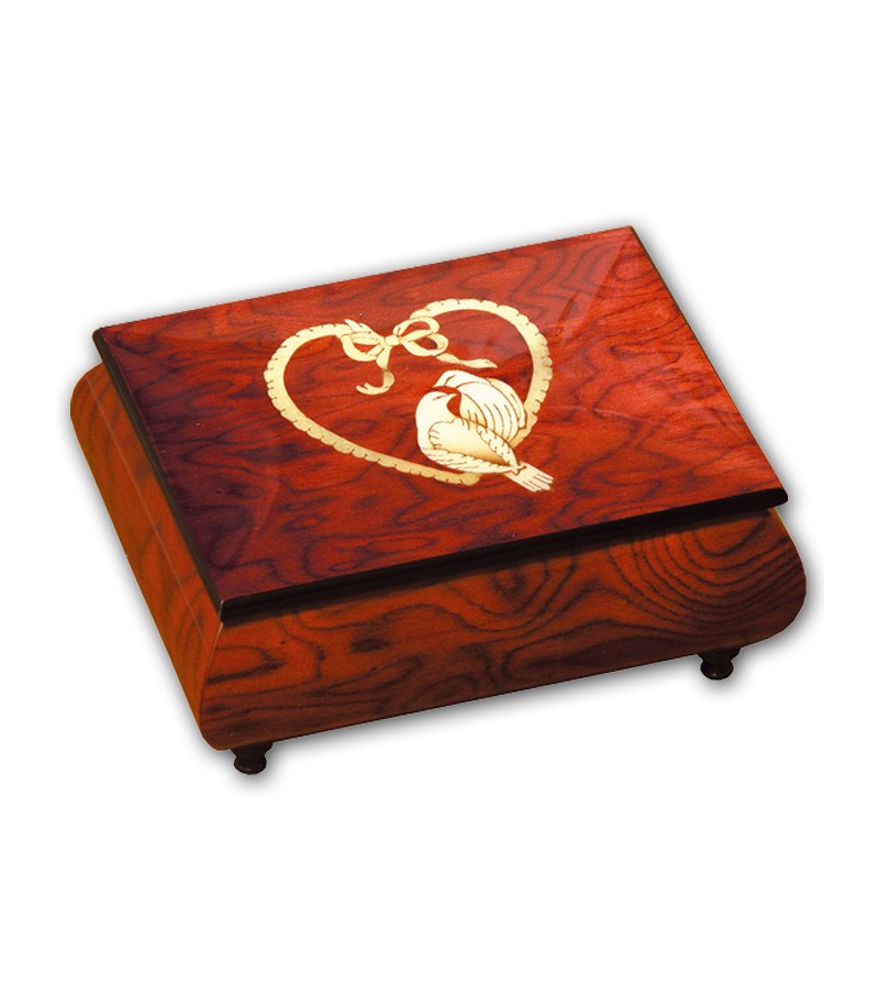 Scatola Musicale in Legno Intarsio Cuore