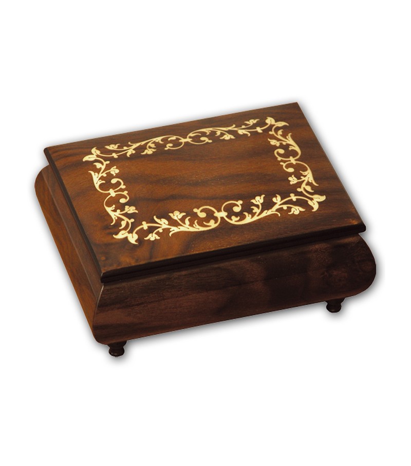 Scatola Musicale in Legno Intarsio Cornice
