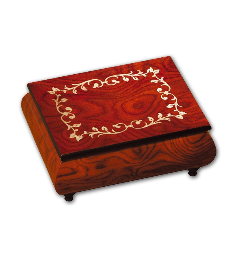 Scatola Musicale in Legno Intarsio Cornice