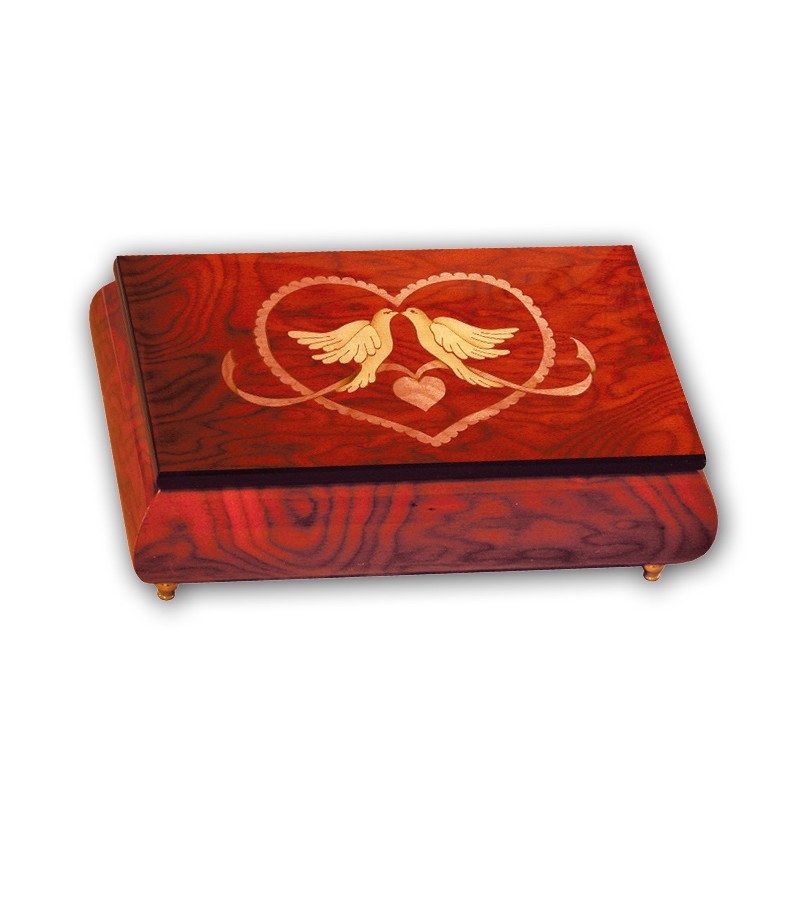 Musical Wood Box Inlay Doves