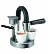 Caffettiera Espresso Kamira con due tazze bianche