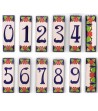 Numeri Civici in Ceramica decoro Rose