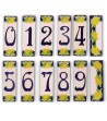House Numbers in Ceramic Decoration Lemon