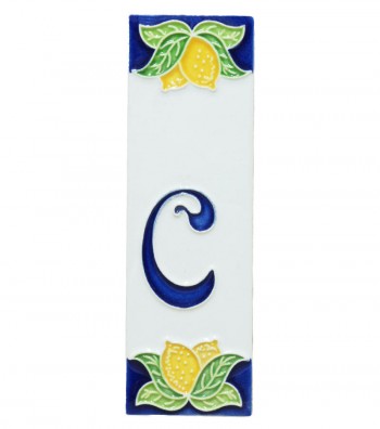 Letter C in ceramic lemon decoration