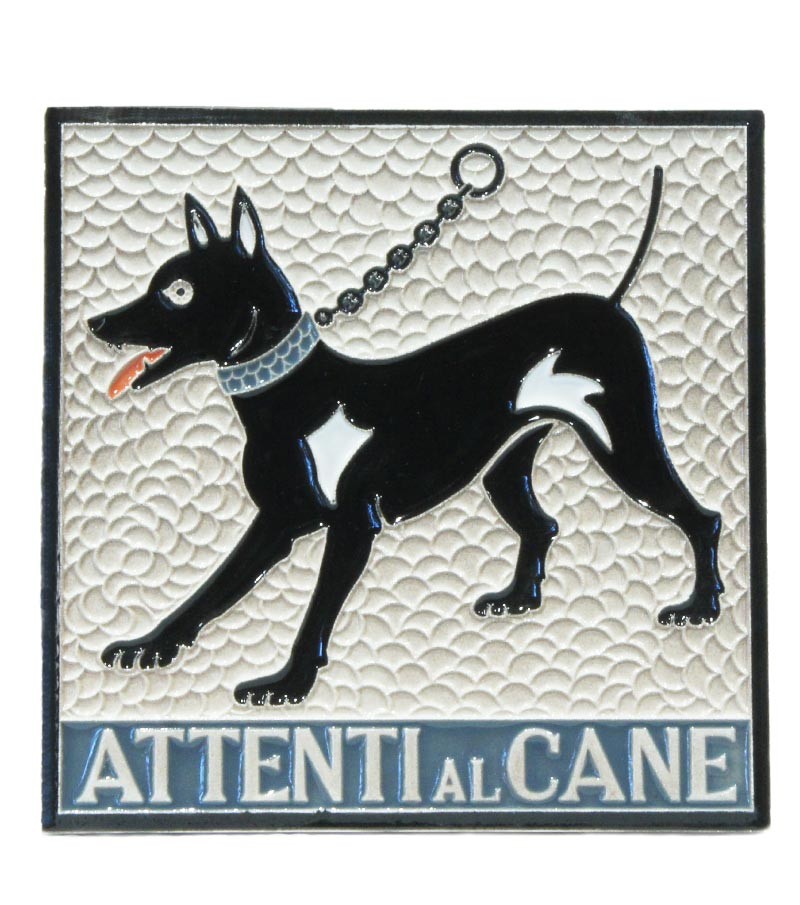 Piastrella in Ceramica "Attenti al Cane"