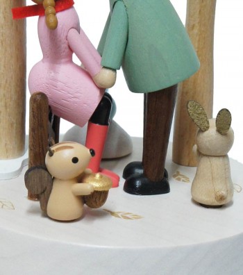Carillon in legno bacio sotto il vischio e animaletti