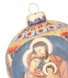 Palla di Natale in ceramica dettaglio Sacra Famiglia