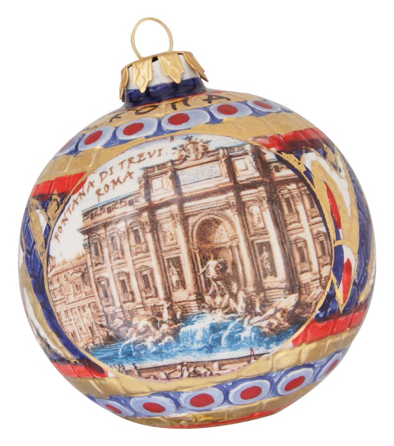 Palla di Natale in ceramica Fontana di Trevi