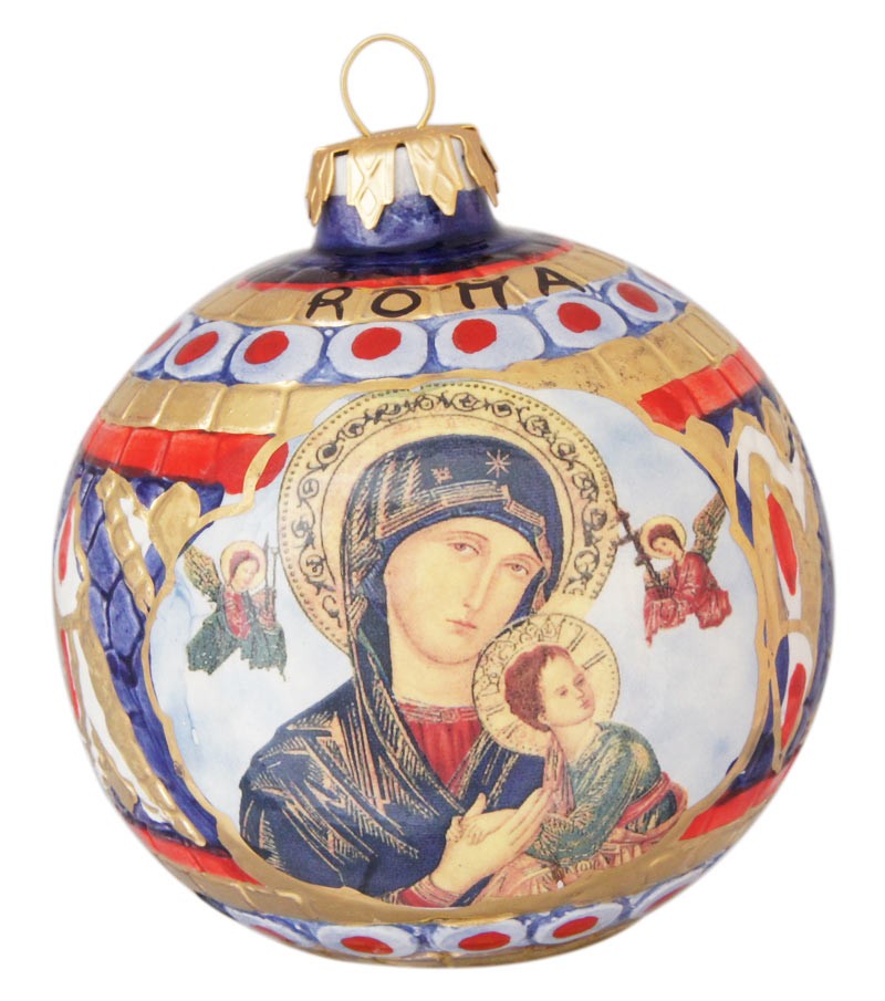 Palla di Natale in ceramica Madonna con Bambino