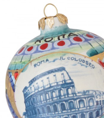 Palla di Natale in ceramica dettaglio Colosseo