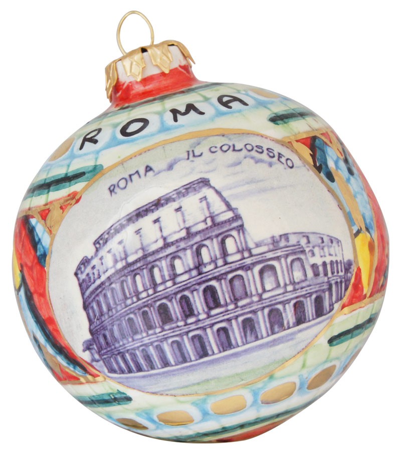 Palla di Natale in ceramica Colosseo