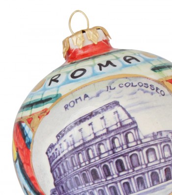Palla di Natale in ceramica dettaglio Colosseo