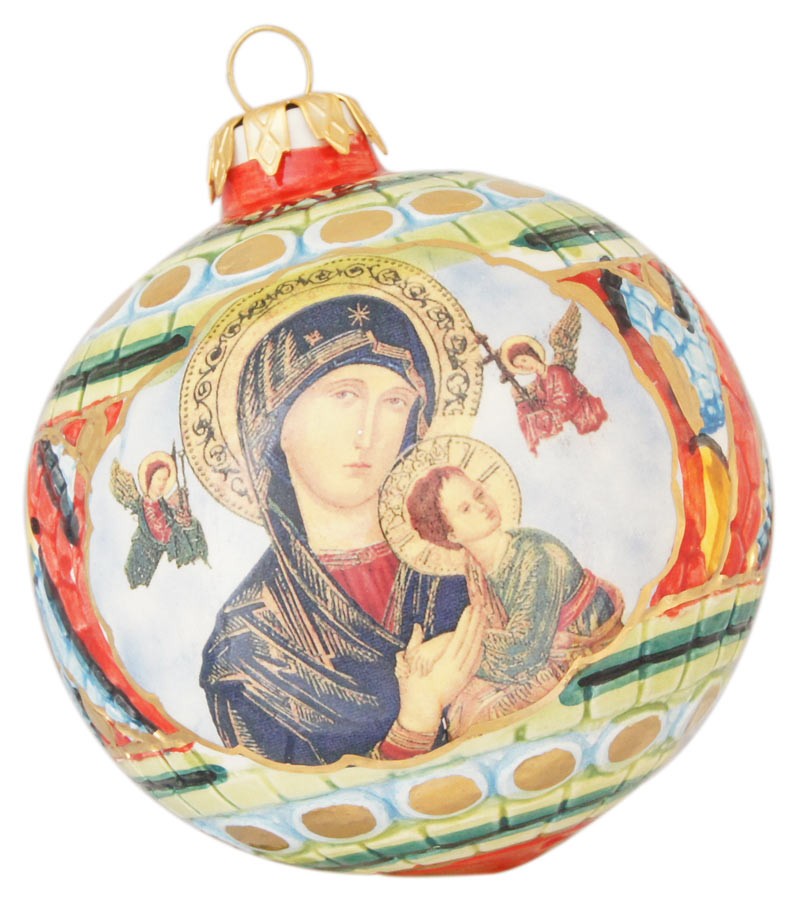 Madonna with Child ceramic Christmas ball