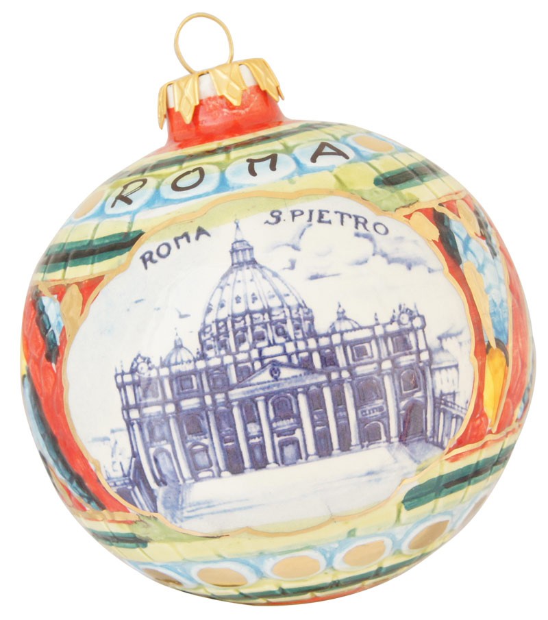 Palla di Natale in ceramica San Pietro