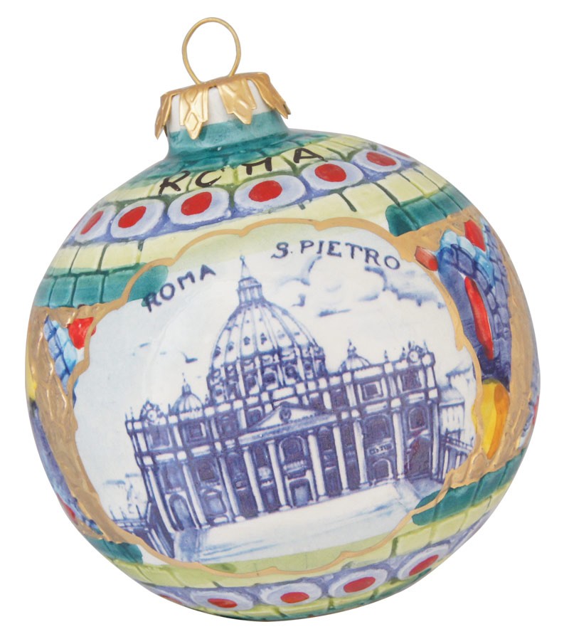 Palla di Natale in ceramica San Pietro