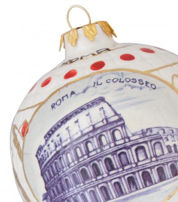 Palla di Natale in ceramica dettaglio Colosseo