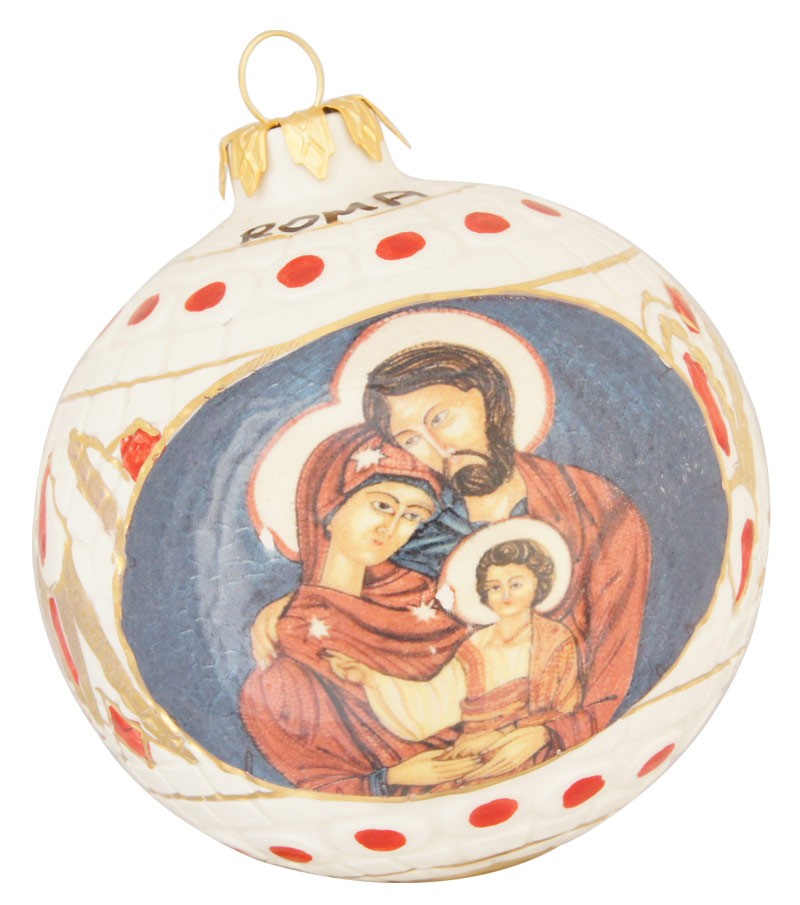 Palla di Natale in ceramica Sacra Famiglia