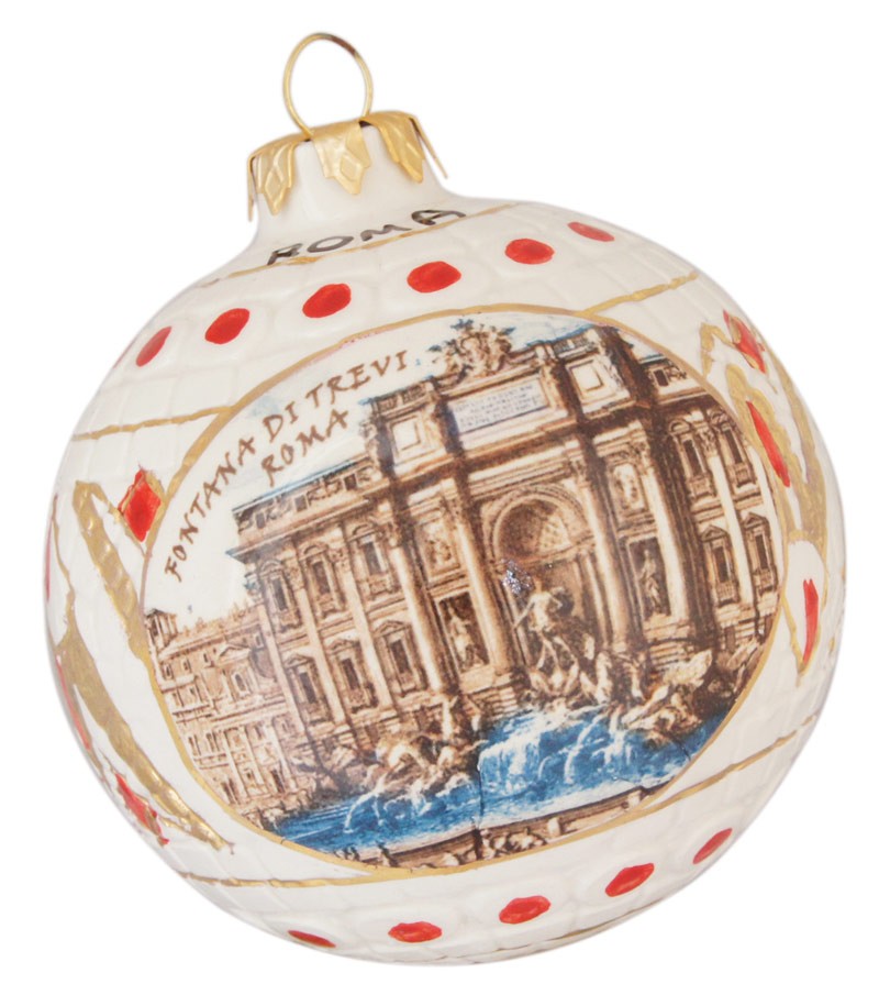 Palla di Natale in ceramica Fontana di Trevi