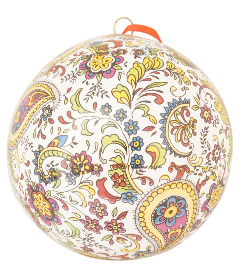 Pallina in Ceramica Natalizia decoro "Chachemire"