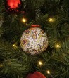 Pallina in Ceramica Natalizia decoro "Chachemire" con le luci