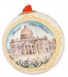 Pallina in Ceramica Natalizia decoro "Colosseo-San Pietro" ,vista San Pietro