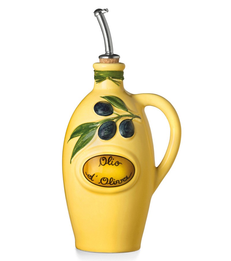Oliera dipinta a mano giallo sole