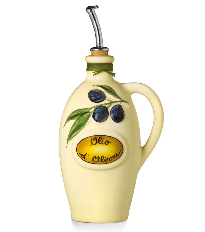 Oliera dipinta a mano giallo limone
