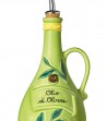 Dettaglio oliera dipinta a mano verde prato