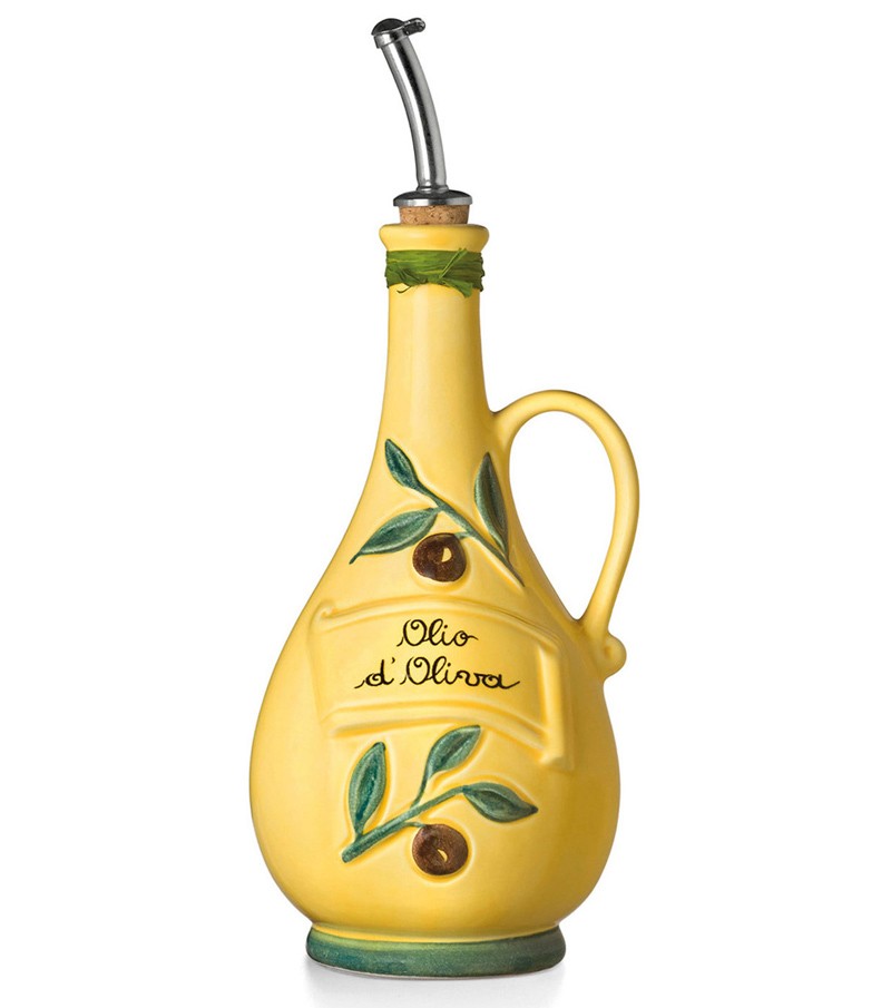 Oliera dipinta a mano giallo sole