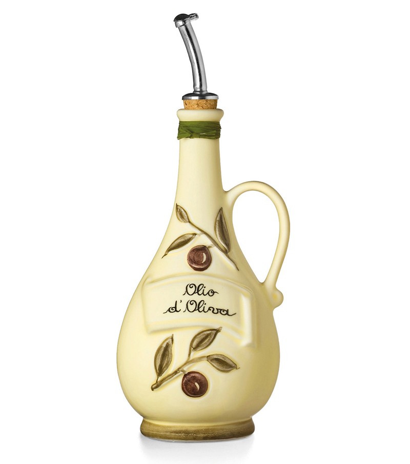 Oliera dipinta a mano giallo limone