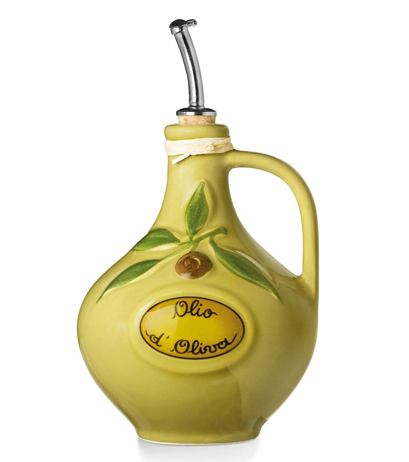 Oliera dipinta a mano verde oliva