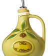 Dettaglio oliera dipinta a mano verde oliva