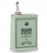 Oliera schiacciata dipinta a mano verde