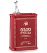 Oliera schiacciata dipinta a mano rosso rubino