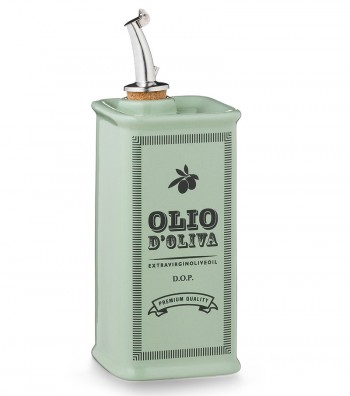 Oliera quadra dipinta a mano verde