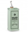 Oliera quadra dipinta a mano verde