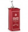 Oliera quadra dipinta a mano rosso rubino