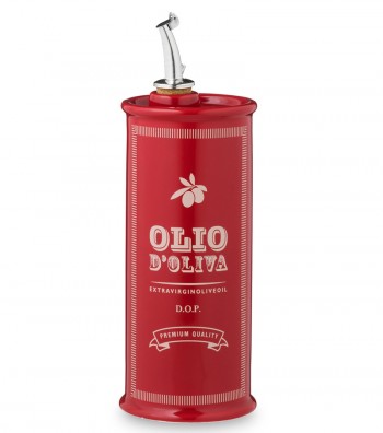 Oliera cilindrica dipinta a mano rosso rubino