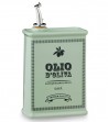 Oliera verde schiacciata dipinta a mano