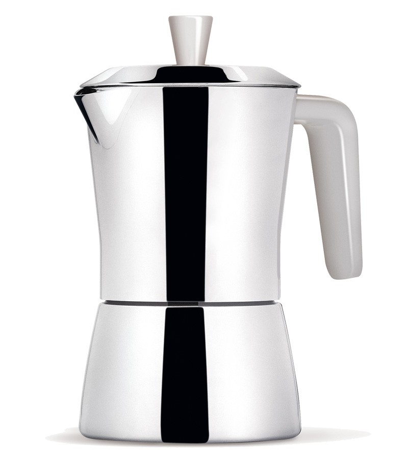 Tua induction coffee maker white handle and knob