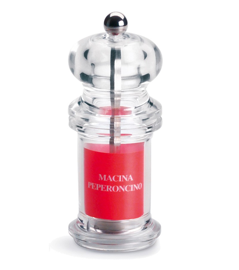 Transparent chili pepper mill
