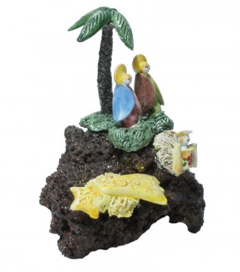 Presepe in Pietra Lavica con Palme