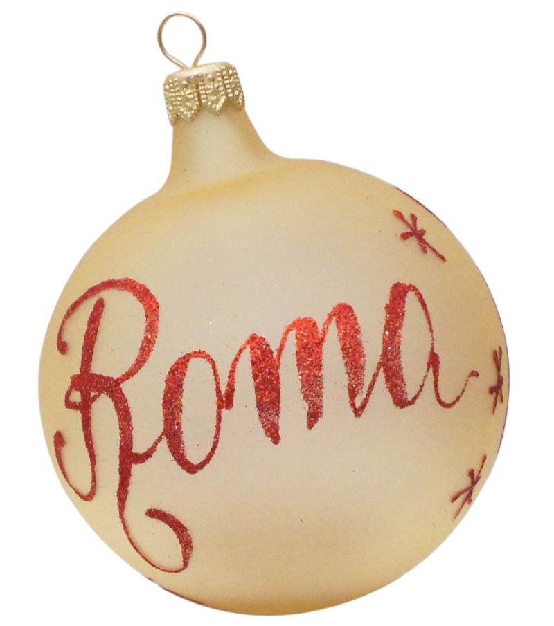 Palla di Natale Oro scritta "Roma"