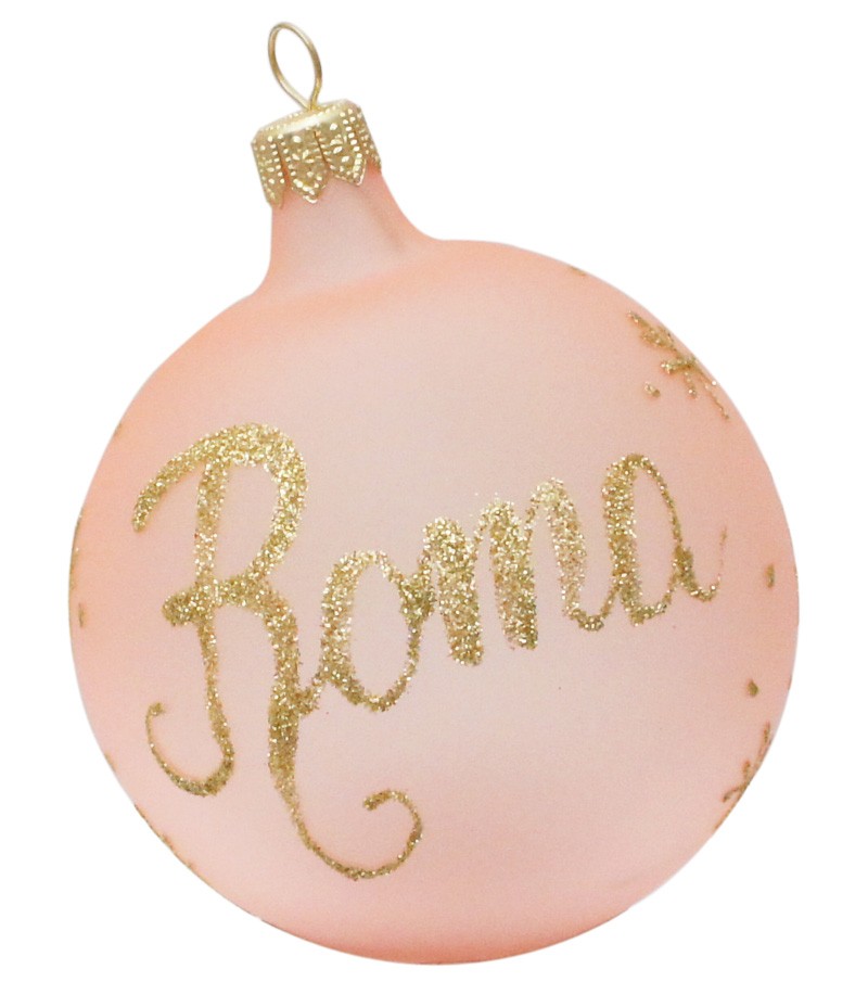 Palla di Natale Rosa scritta "Roma"
