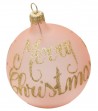 Palla di Natale Rosa scritta "Merry Christmas"