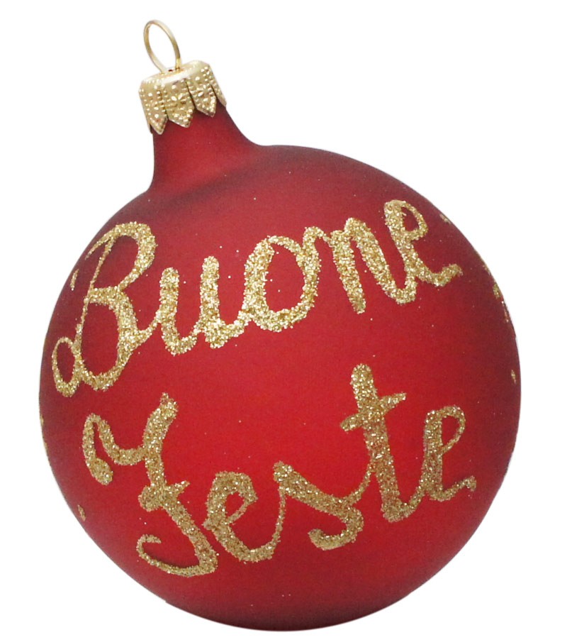 Palla di Natale Rossa "Buone Feste"
