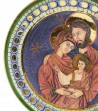 Dettaglio piatto in ceramica Sacra Famiglia