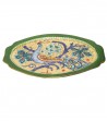 Oval saucer with peacock