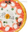 Piatto Pizza in Ceramica Decoro Uova, vista da vicino