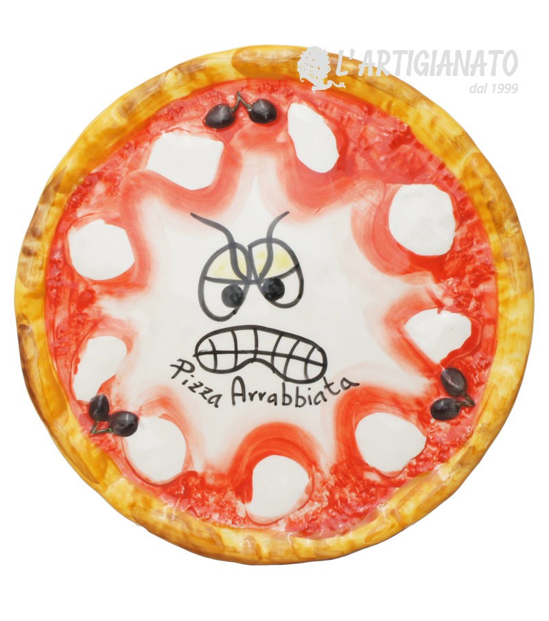 Piatto Pizza in Ceramica Decoro Arrabbiata